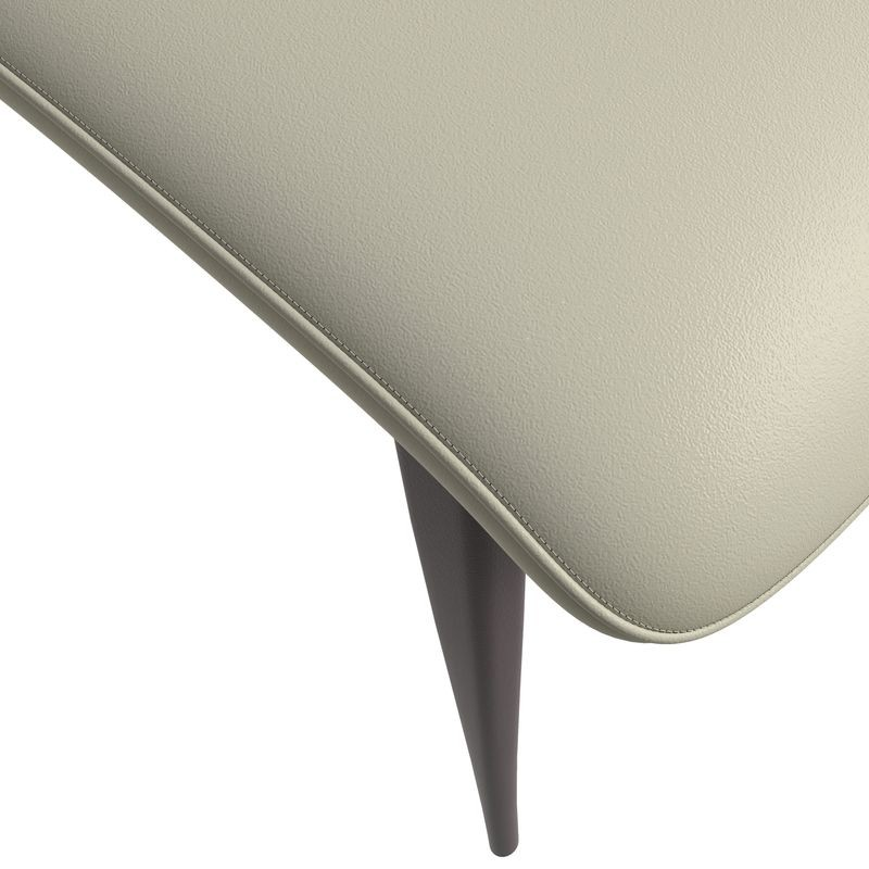LeisureMod Aspen Collection Modern Dining Chair in Light Grey Closeup.