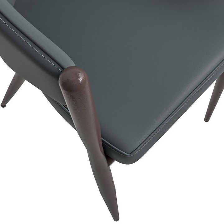 Leisuremod Sante Collection Modern Dining Chair in Grey Closeup.