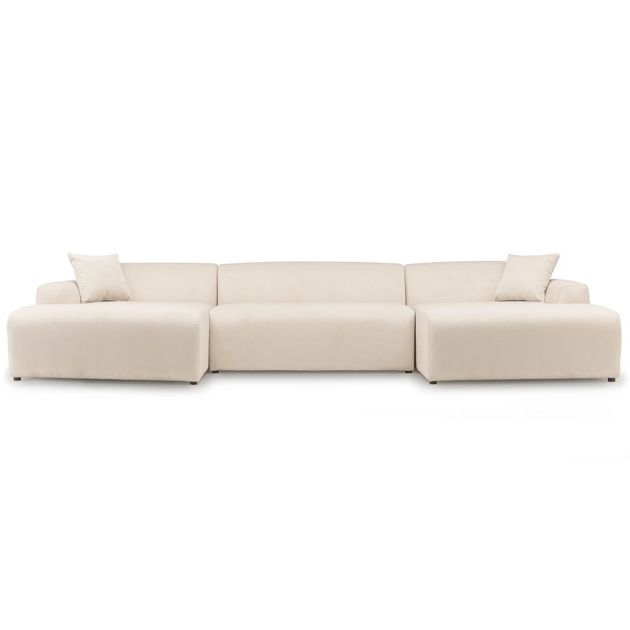 Mar U-Shape Corner Sofa Cream Corduroy