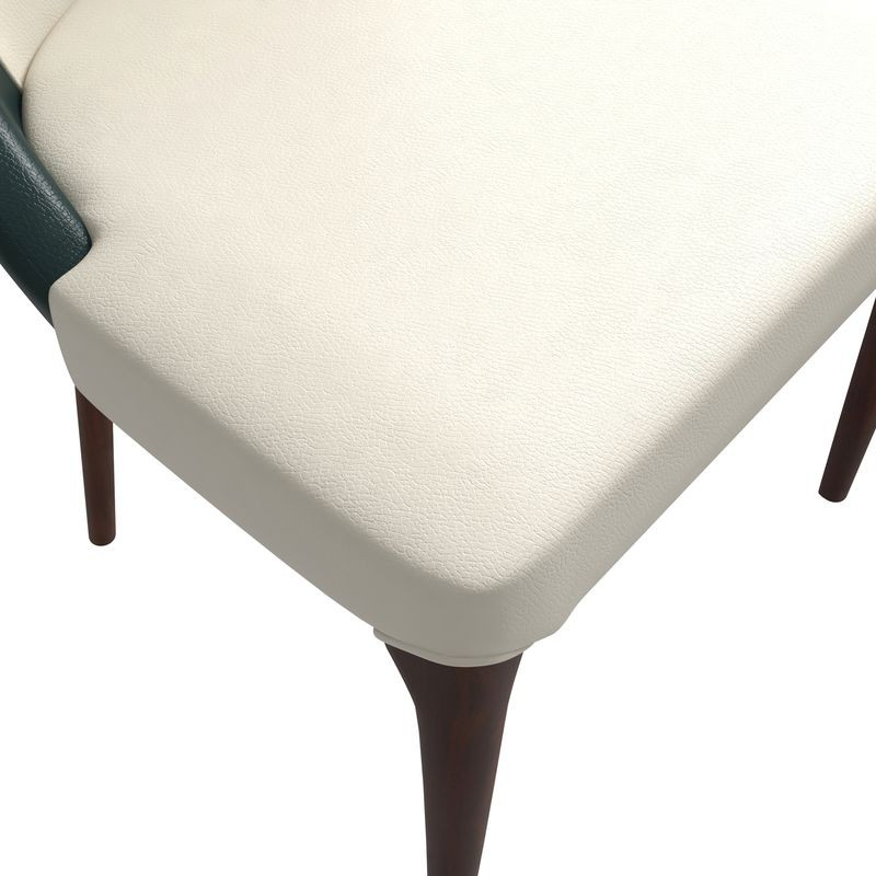 LeisureMod Havana Collection Modern Wooden Dining Chair in Green Closeup.
