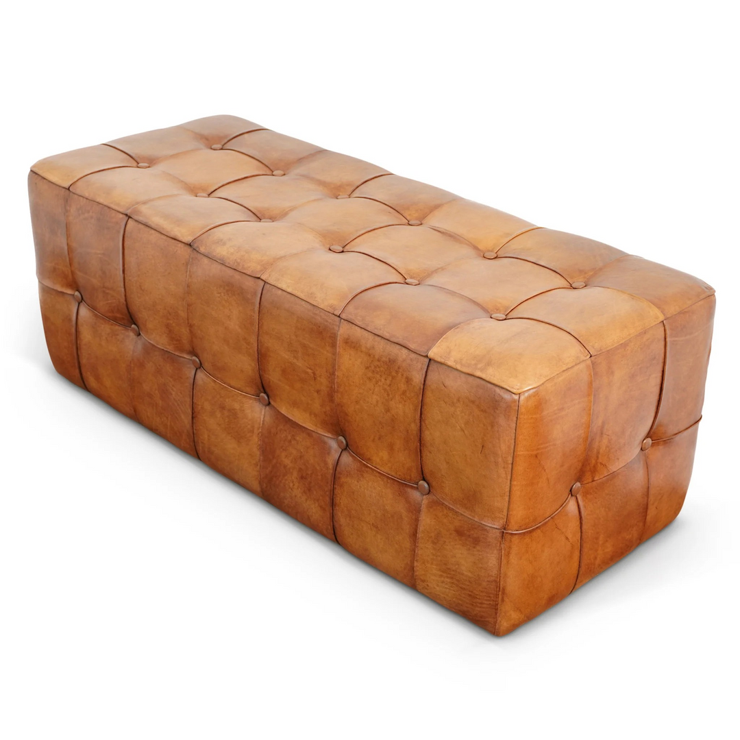 Benjiro Tan Leather Bench Image.