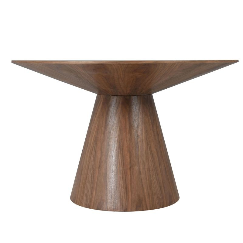 Leisuremod Fynix Collection Modern Dining Table in Walnut Side View.