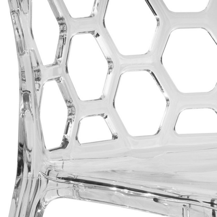 LeisureMod Modern Dynamic Dining Chair, Set of 2 Clear Zoomed.