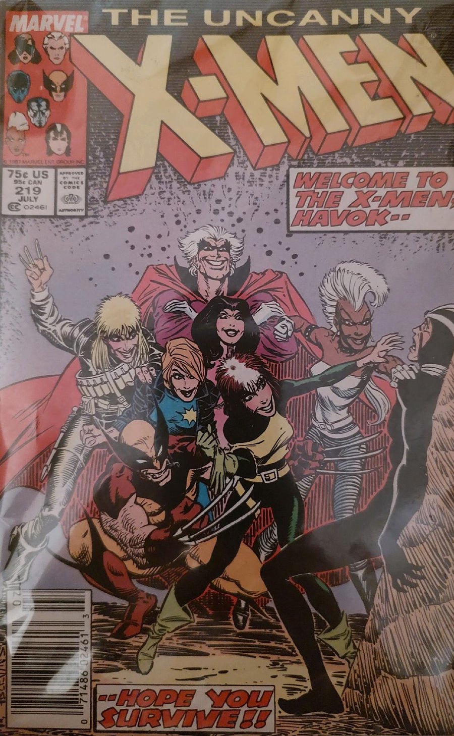 Uncanny X-Men #219 Comic Book Cover