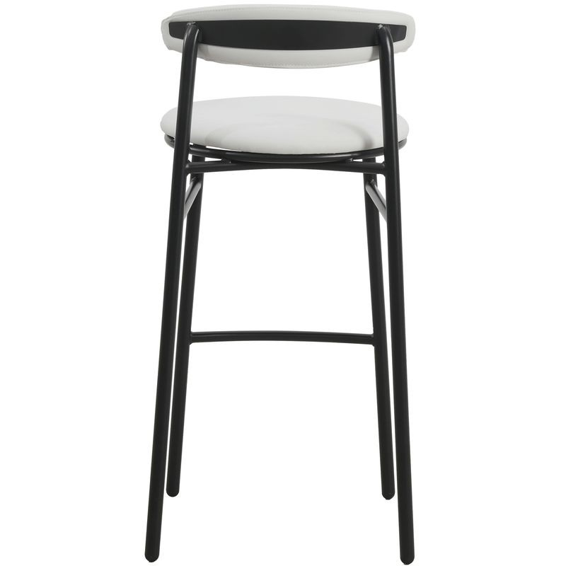 LeisureMod Lume Collection Modern Bar Stool in Grey Back View.