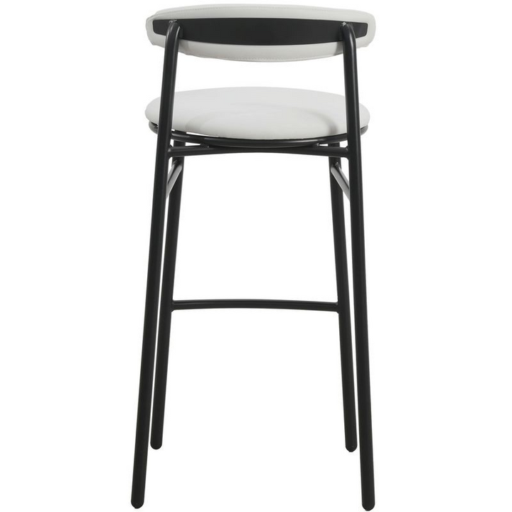 LeisureMod Lume Collection Modern Bar Stool in Grey Back View.