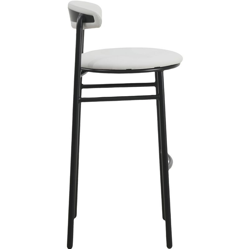 LeisureMod Lume Collection Modern Bar Stool in Grey Side View.