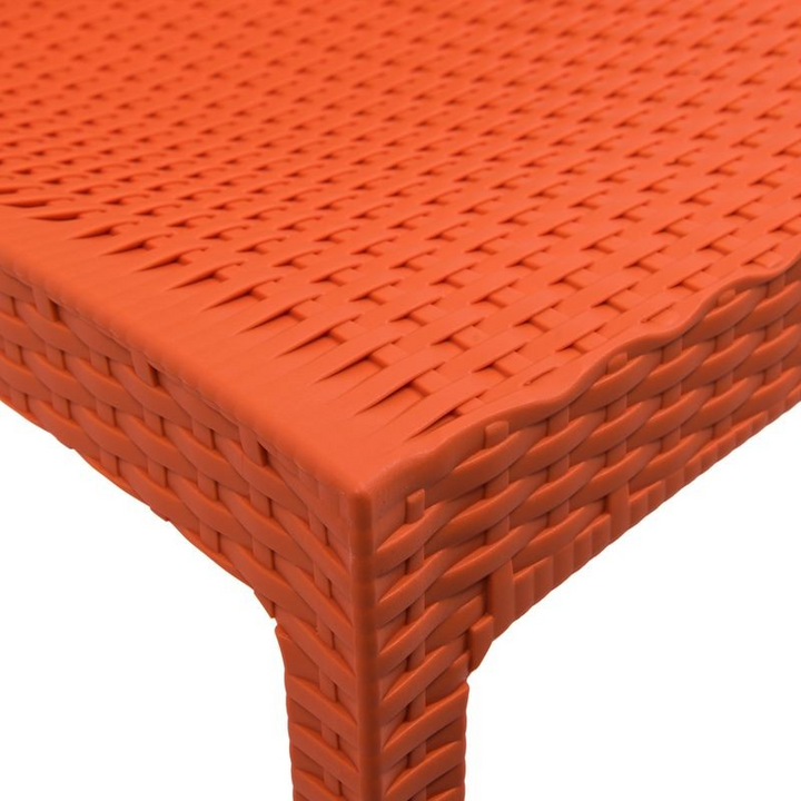 LeisureMod Weave Mace Indoor/Outdoor Dining Chair (Armless) Orange Zoomed.