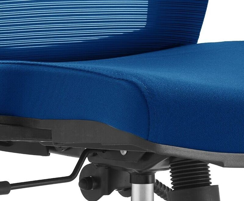 LeisureMod Office Adorit Series Office Task Chair in Blue Closeup.
