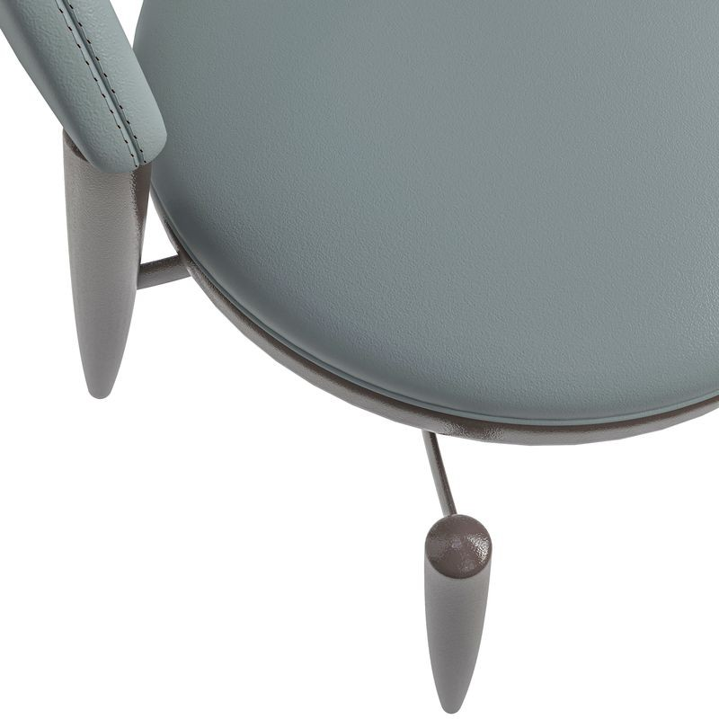 LeisureMod Venice Collection Modern Dining Chair In Light Grey Closeup.