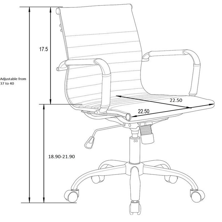 LeisureMod Harris Modern Adjustable Office Executive Swivel Chair Task Office Chair Navy Blue Dimensions.