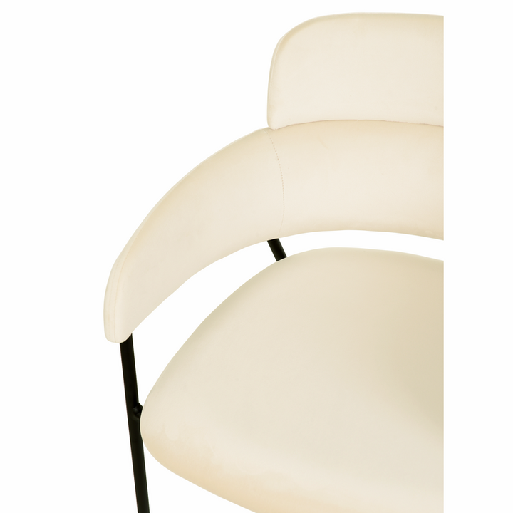 LeisureMod Axis Collection Modern Dining Chair in Beige Closeup.