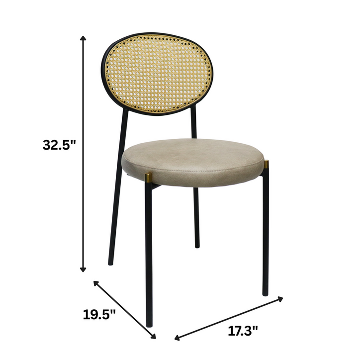 Chair with dimensions labeled on a white background.