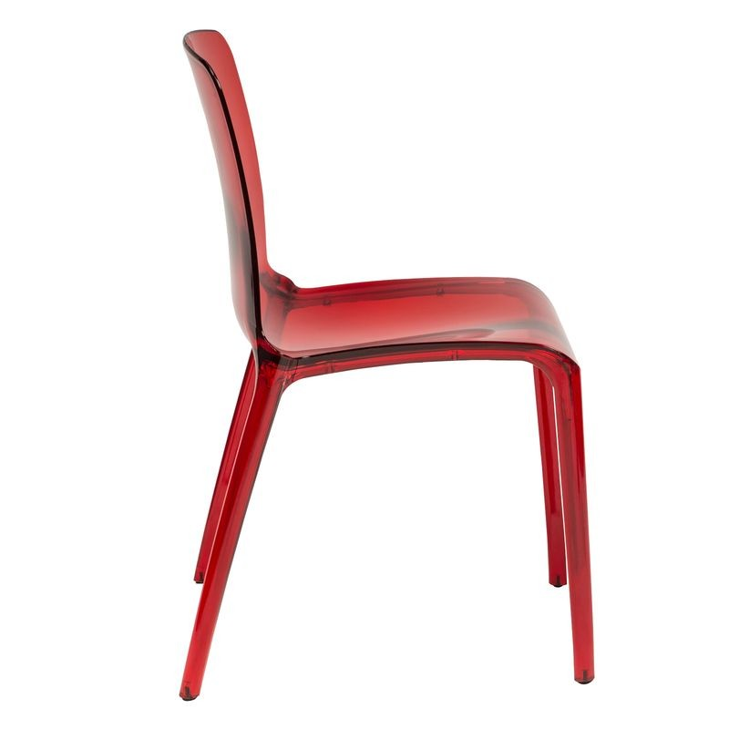 LeisureMod Murray Modern Dining Chair Red Side View