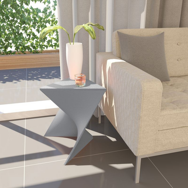 LeisureMod Randolph Modern Side Table Set of 2 Grey by Couch.