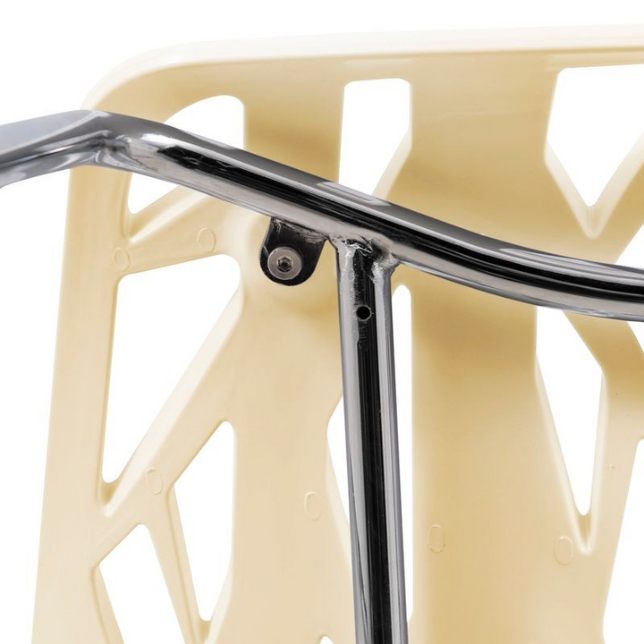 LeisureMod Modern Asbury Dining Chair w/ Chromed Legs Cream Zoomed.