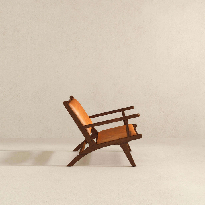 Daniel Leather Armchair Side View.