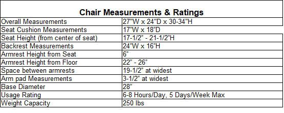 Vintage Gray Fabric Low Back Swivel Guest Chair Dimension Chart