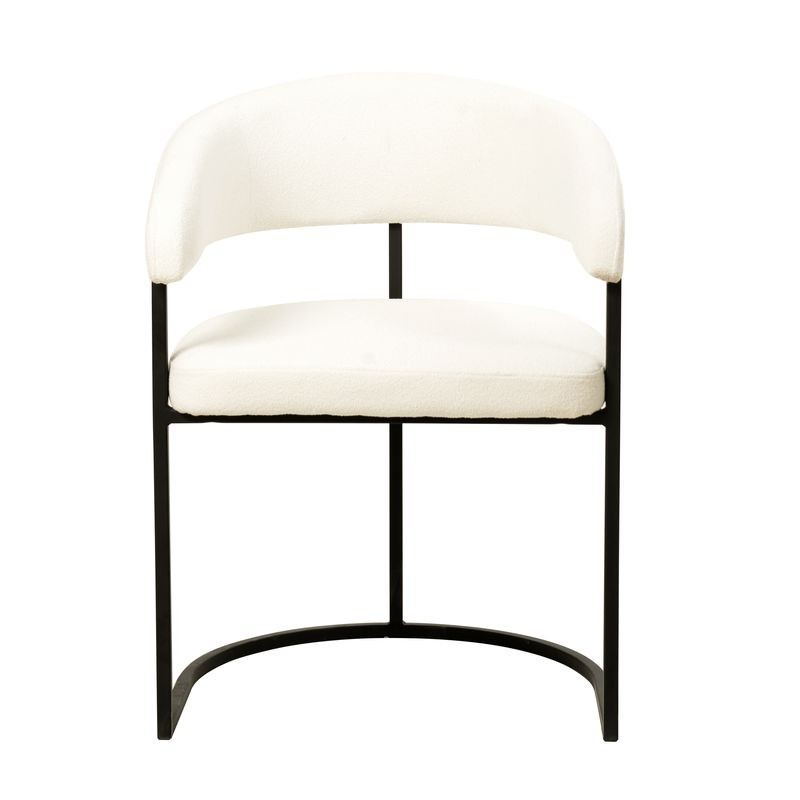LeisureMod Aero Collection Modern Dining Chair in White Front View.