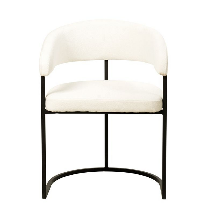 LeisureMod Aero Collection Modern Dining Chair in White Front View.