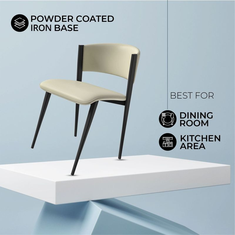 LeisureMod Aspen Collection Modern Dining Chair Black Frame in Light Grey Diagram.