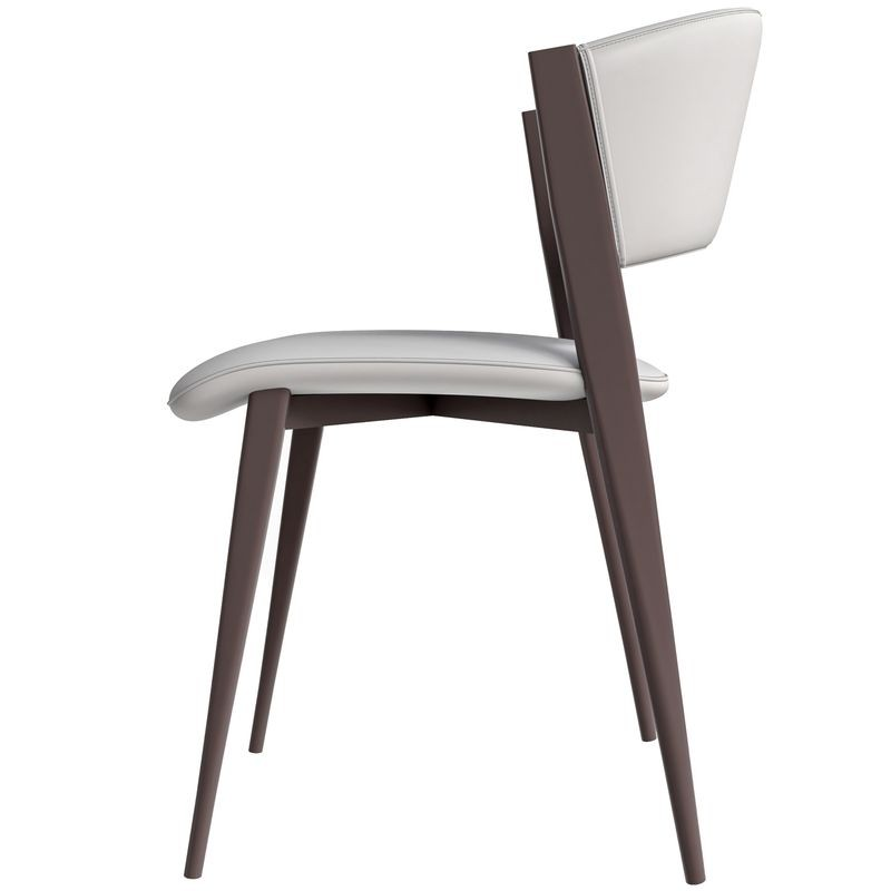 LeisureMod Aspen Collection Modern Dining Chair in White Side View.