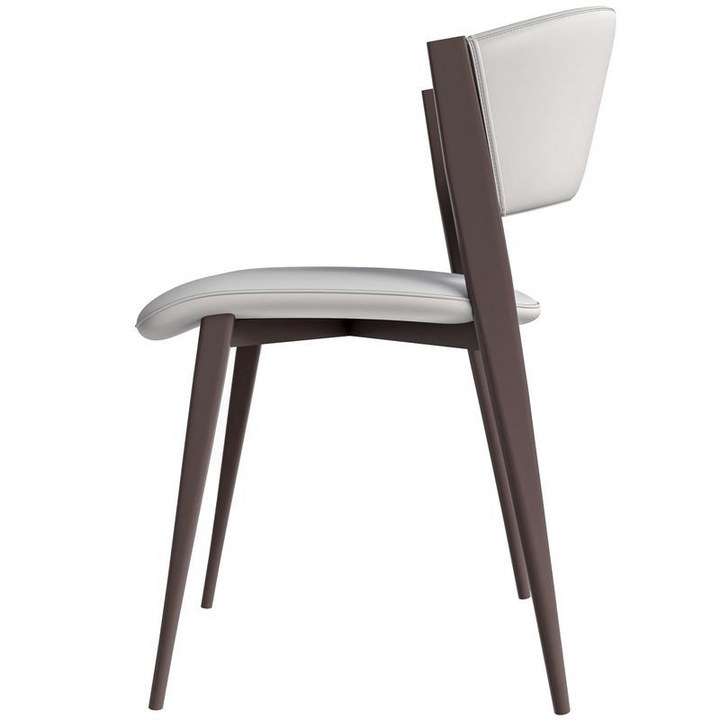 LeisureMod Aspen Collection Modern Dining Chair in White Side View.
