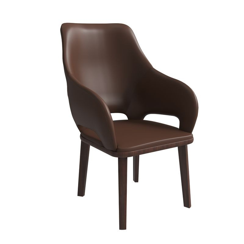 LeisureMod Vivara Collection Modern Dining Chair in Dark Brown