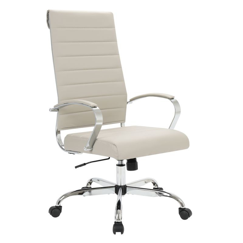 LeisureMod Benmar High-Back Leather Office Chair Tan