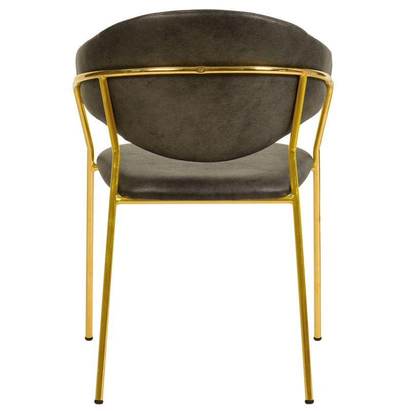 LeisureMod Bella Collection Modern Dining Chair in Charcoal Back Photo.