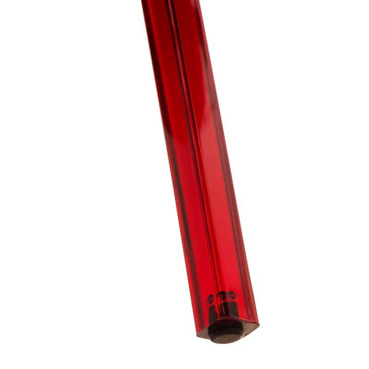 LeisureMod Modern Dynamic Dining Chair Transparent Red Leg.