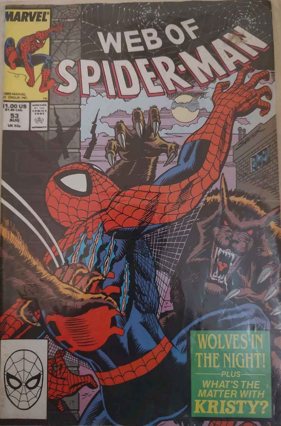 Web of Spiderman #53 Comic Book Cover