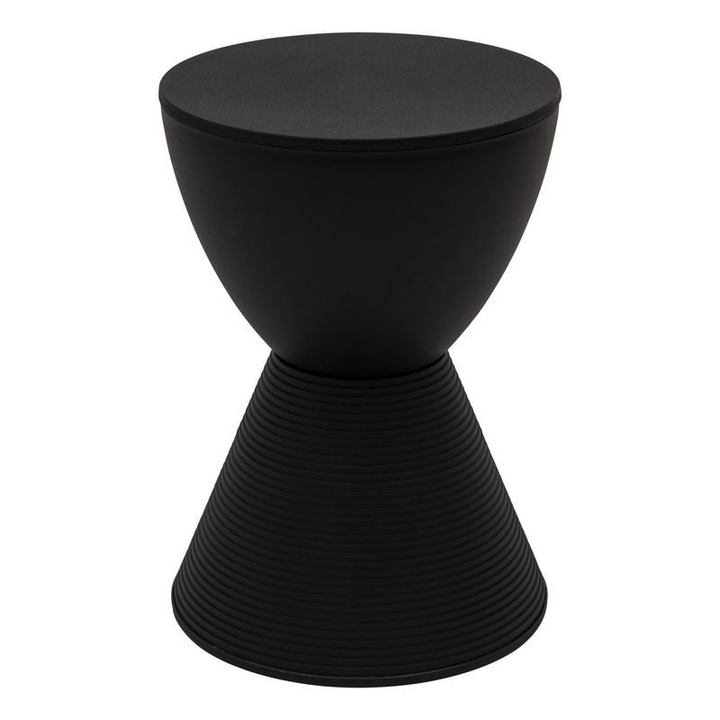LeisureMod Modern Round Boyd Side Table Black