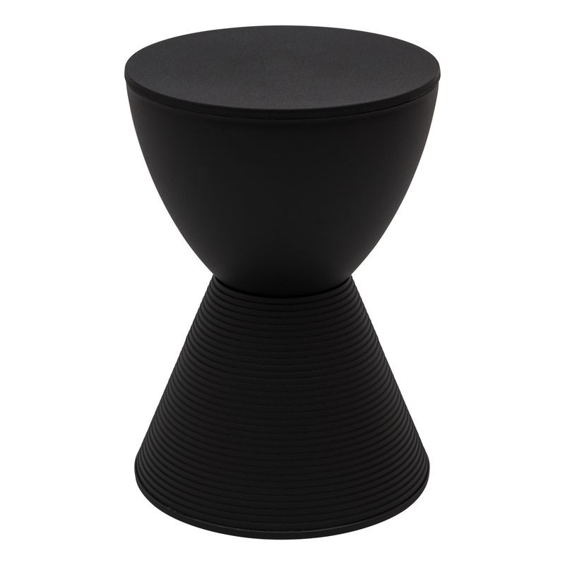 LeisureMod Modern Round Boyd Side Table Black