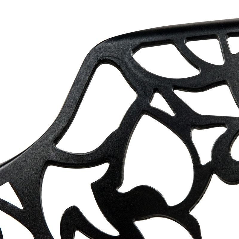 LeisureMod Modern Devon Aluminum Armchair Black Closeup.