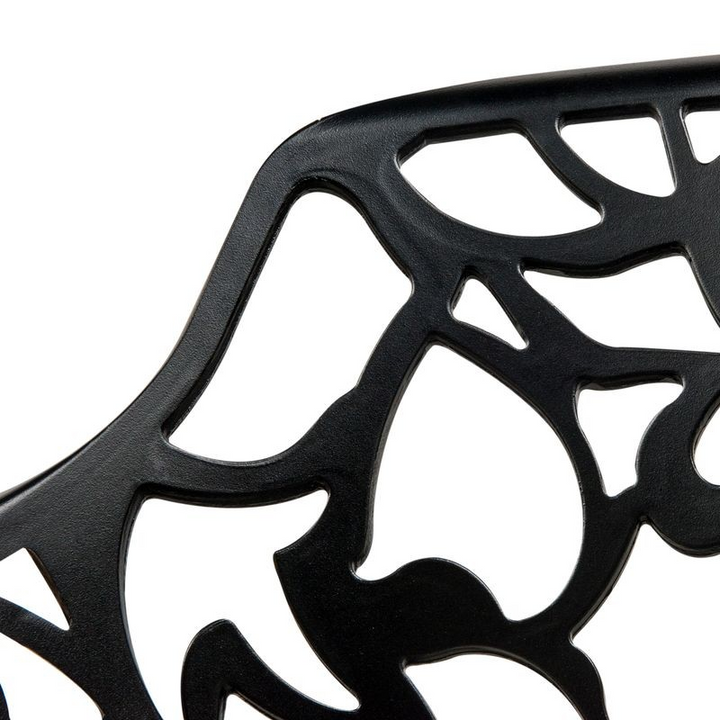 LeisureMod Modern Devon Aluminum Armchair Black Closeup.