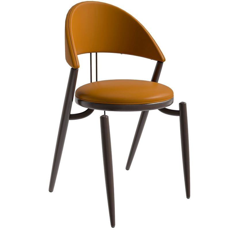 LeisureMod Venice Collection Modern Dining Chair In Light Brown