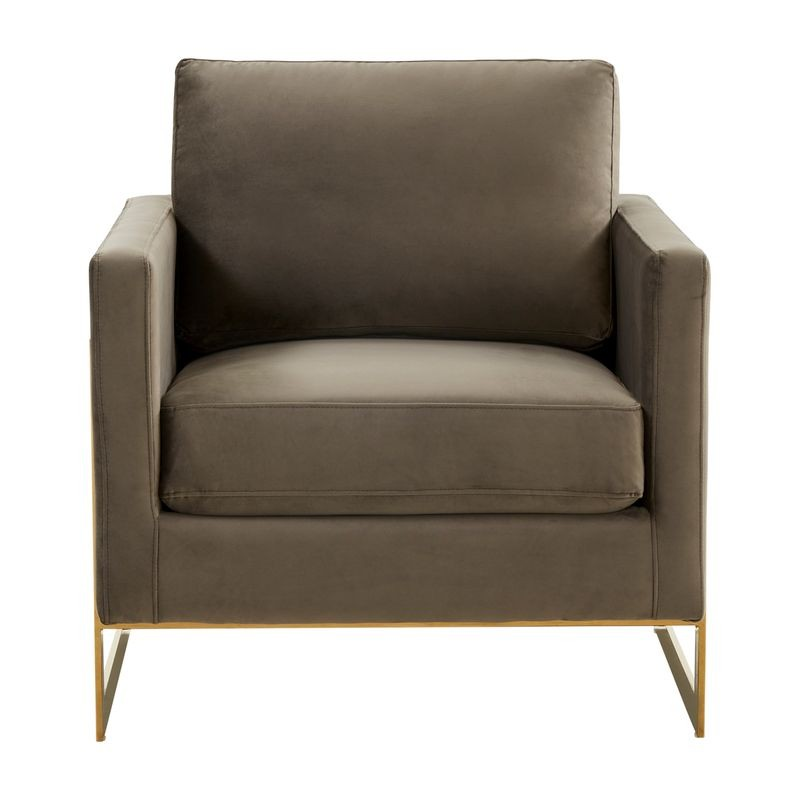 Lincoln Velvet Accent Armchair with Gold Frame Front