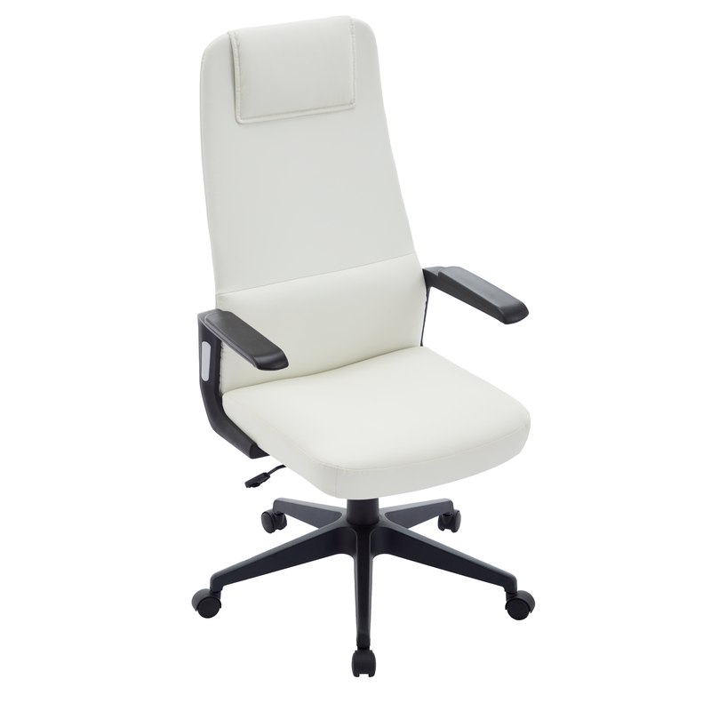 LeisureMod Nexa Collection Modern Office Chair in White Top View.