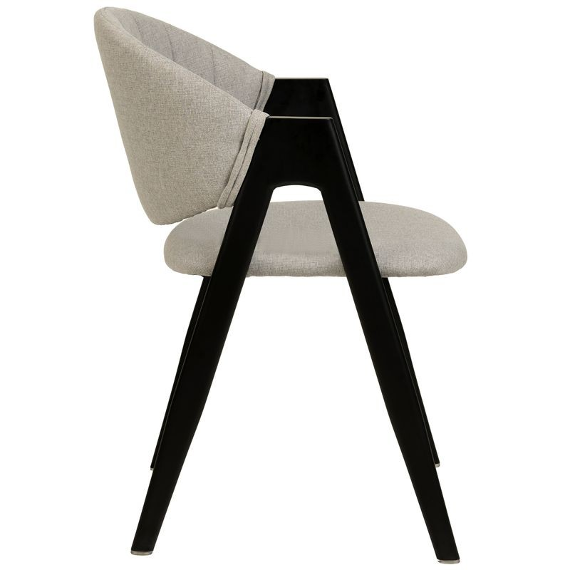 LeisureMod Savor Collection Modern Dining Chair in Grey Side View.
