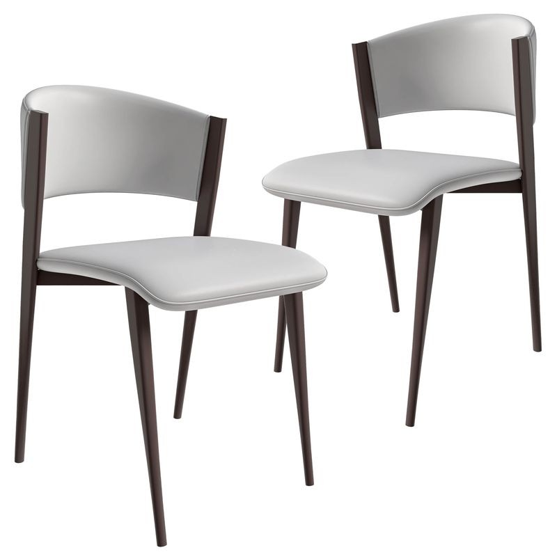 LeisureMod Aspen Collection Modern Dining Chair Set of 2 in White