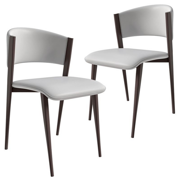 LeisureMod Aspen Collection Modern Dining Chair Set of 2 in White
