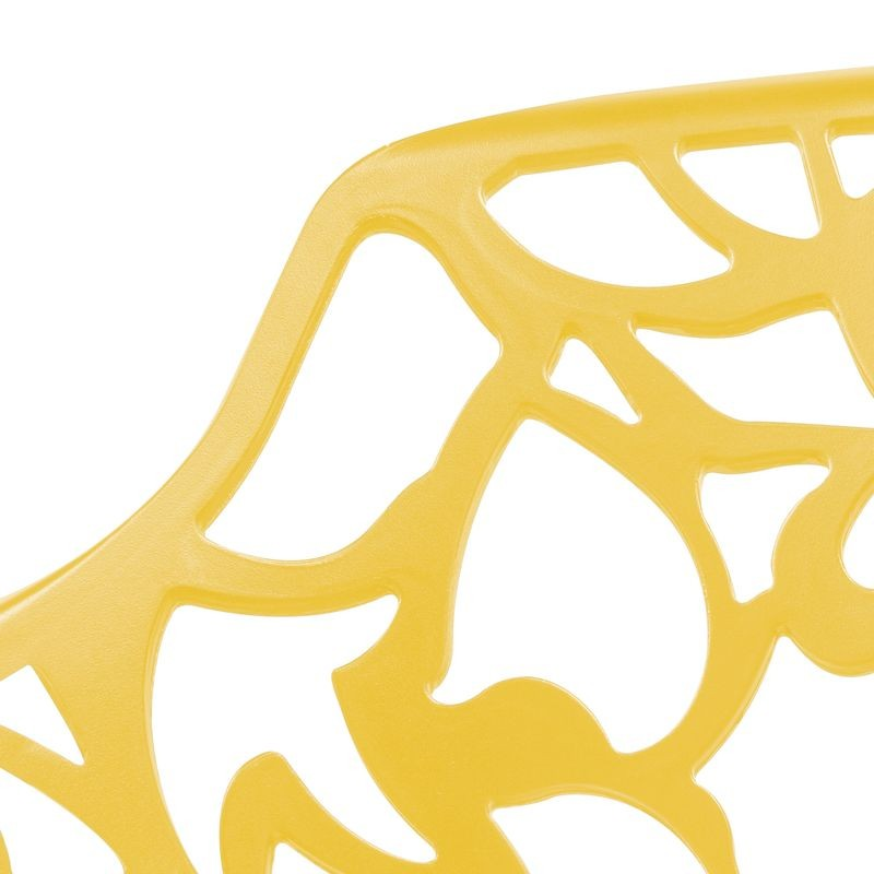 LeisureMod Modern Devon Aluminum Armchair Yellow Closeup.
