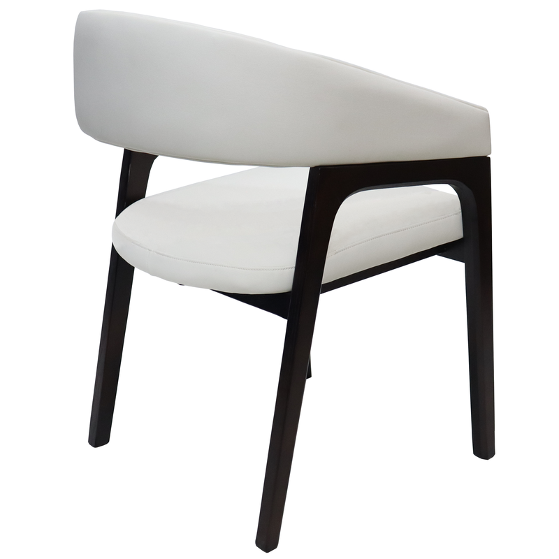 Leisuremod Cali Collection Modern Dining Chair in White Back View.