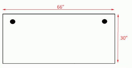 Xdustrial Series 66"W x 30"D Manager's Raw Metal Frame Desk - Complete Office Series Size Chart