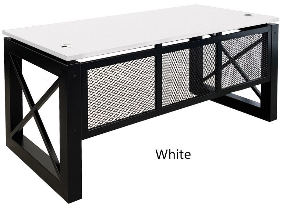 Xdustrial Series 66"W x 30"D Manager's Black Metal Frame Desk - Complete Office Series White