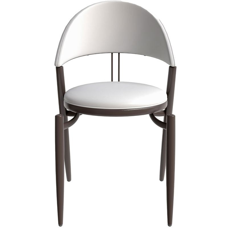 LeisureMod Venice Collection Modern Dining Chair In White Front View.