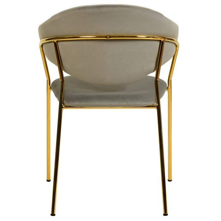 LeisureMod Bella Collection Modern Dining Chair in Light Grey Back View.