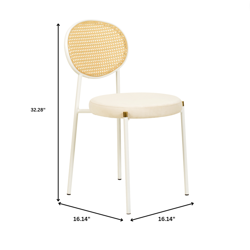 Chair with dimensions labeled on a white background.