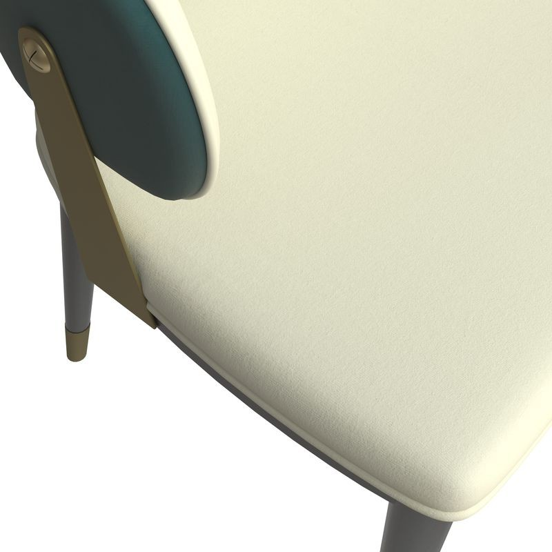 LeisureMod Aria Series Modern Dining Chair in Green Closeup.